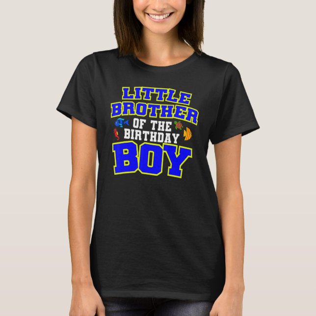 Little Brother Of The Birthday Boy Fishing Theme B T-Shirt (Front)