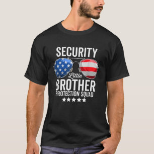 Little Brother Protection Squad Funny Big Brother  T-Shirt