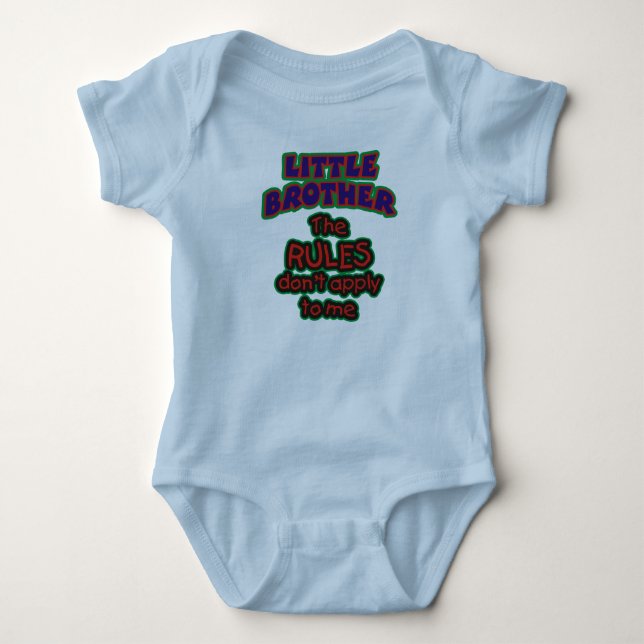 Little Brother Rules Baby Bodysuit (Front)