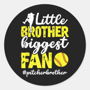 Little Brother Softll Pitcher Brother Softll Pitch Classic Round Sticker
