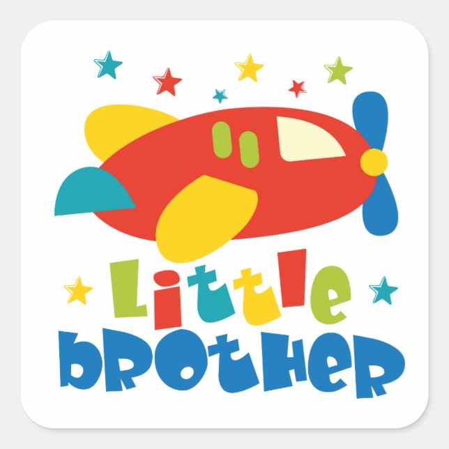 Little Brother Stars Plane Square Sticker (Front)