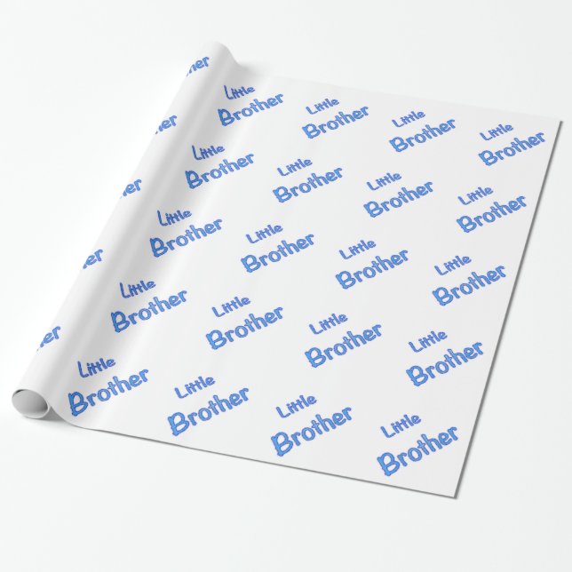 Little Brother Typography Wrapping Paper (Unrolled)
