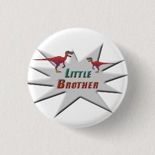 Little Brother Velociraptor Design 3 Cm Round Badge
