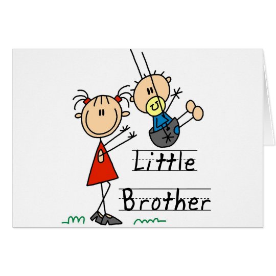 Little Brother with Big Sister Tshirts Card