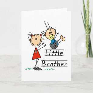 Little Brother with Big Sister Tshirts Card
