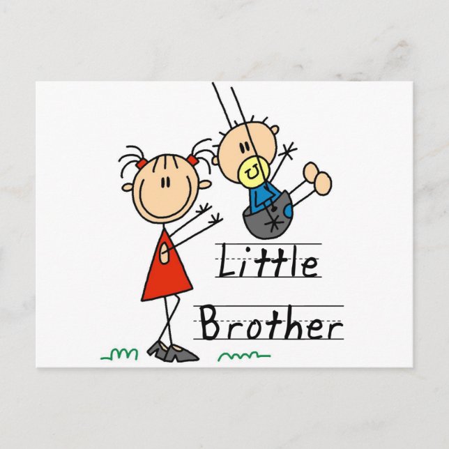 Little Brother with Big Sister Tshirts Postcard (Front)