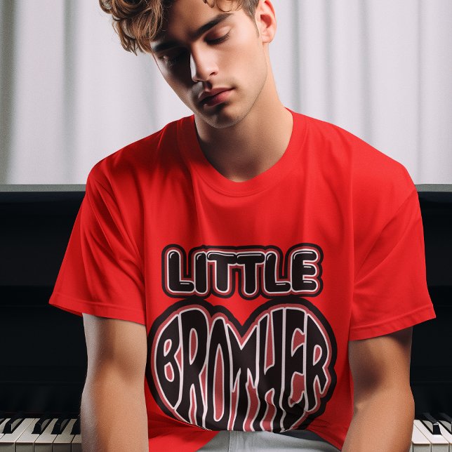 Little Brother, Younger Brother Heart Graphic Mens T-Shirt (Creator Uploaded)
