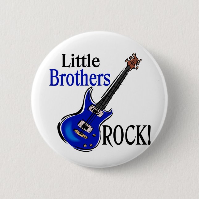Little Brothers Rock! 6 Cm Round Badge (Front)