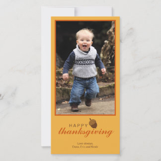 Little brown acorn Thanksgiving photo greeting Holiday Card