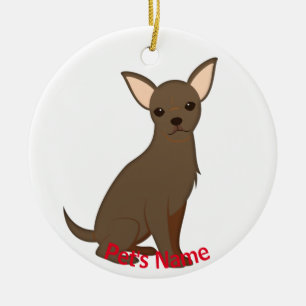 Little Brown Chihuahua Ceramic Tree Decoration