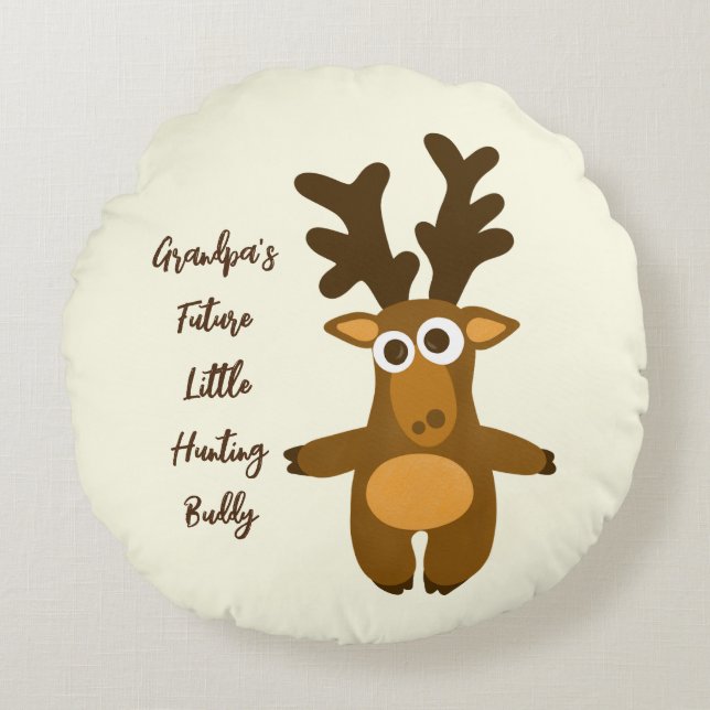 Little brown deer round cushion (Front)