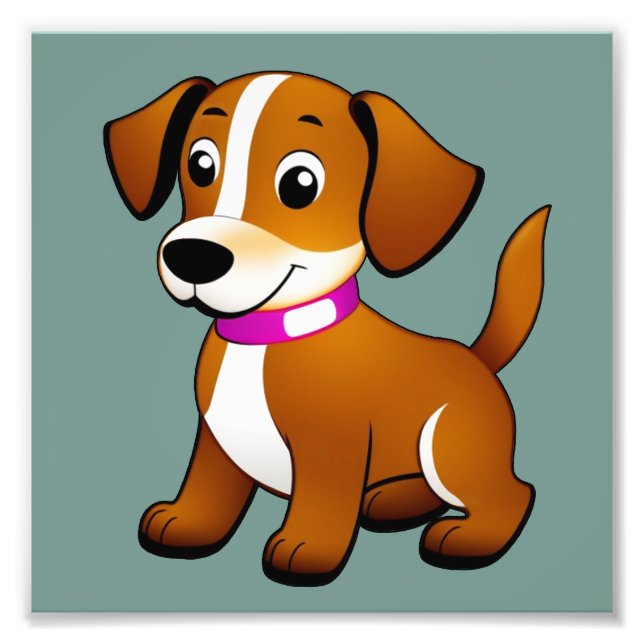 Little brown dog, standing -  photo print (Front)
