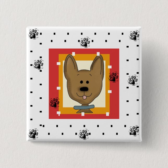 Little Brown Doggie Tshirts and Gifts 15 Cm Square Badge (Front)