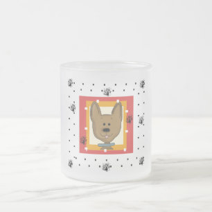 Little Brown Doggie Tshirts and Gifts Frosted Glass Coffee Mug