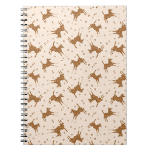 Little Brown Horses - on salmon pink. Notebook