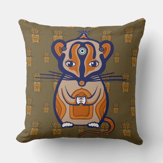 Little Brown Mouse Cushion (Front)