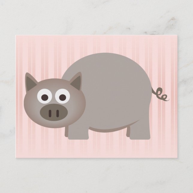 Little Brown Pig Postcard (Front)