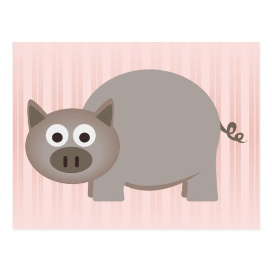 Little Brown Pig Postcard