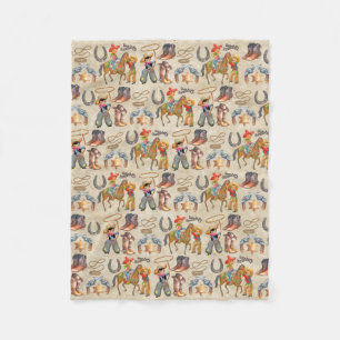 Little Buckaroo Cowboy Cosy Fleece Blanket