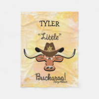 Little Buckaroo, Longhorn Steer Fleece Blanket
