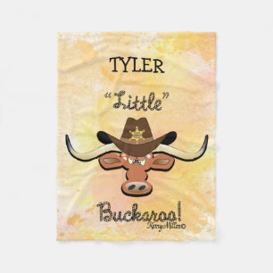 Little Buckaroo, Longhorn Steer Fleece Blanket