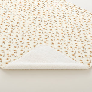 Little Budding Queen Annes - cottage core pattern. Sherpa Blanket