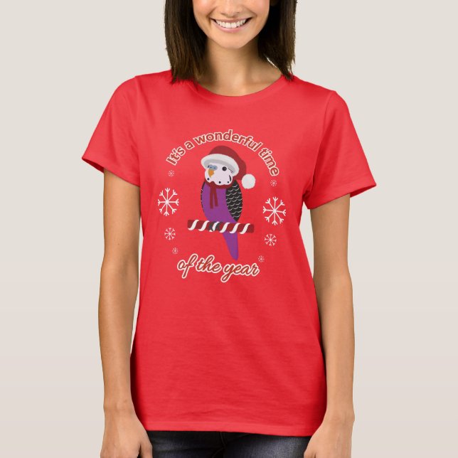 Little Budgie Christmas T-Shirt (Front)