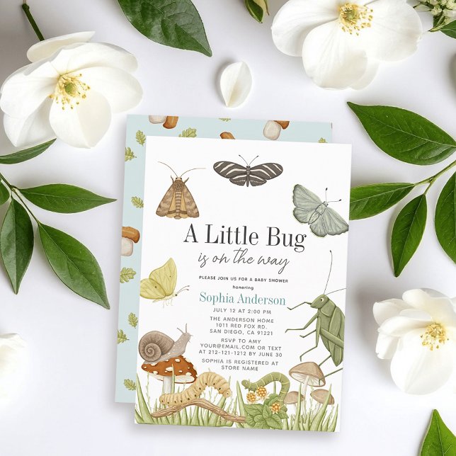 Little Bug Insects Mushroom Boy Baby Shower Invitation (Creator Uploaded)