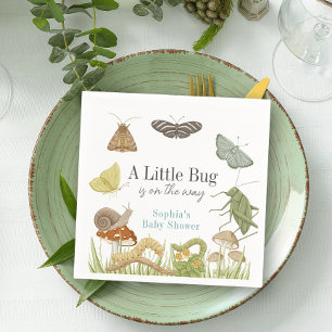 Little Bug Insects Mushroom Boy Baby Shower Napkin