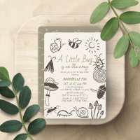 Little Bug Insects Mushroom Doodle Boy Baby Shower