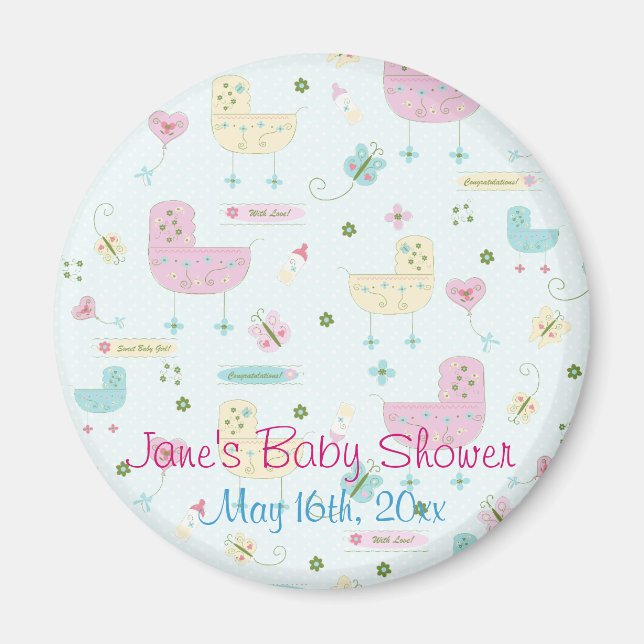 Little Buggy Baby Shower Magnet (Front)