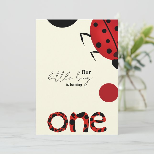 Little Bug's 1st Birthday Party invitation (Standing Front)