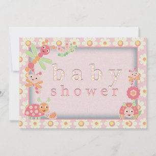 Little Bugs Baby Shower Invitations Pink