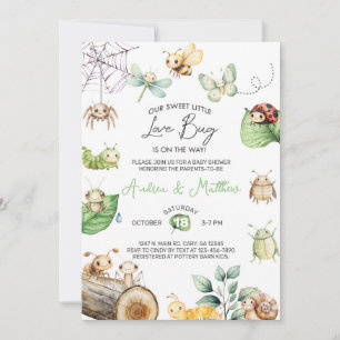 Little bugs, insects, love bug baby shower invite. invitation