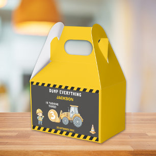 "Little Builder– Construction Truck 3rd Birthday Favour Box