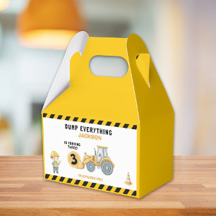 "Little Builder– Construction Truck 3rd Birthday Favour Box