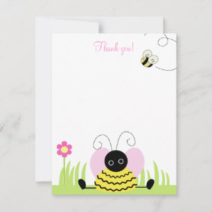 Little Bumble Bee 4x5 Flat Thank you note Card