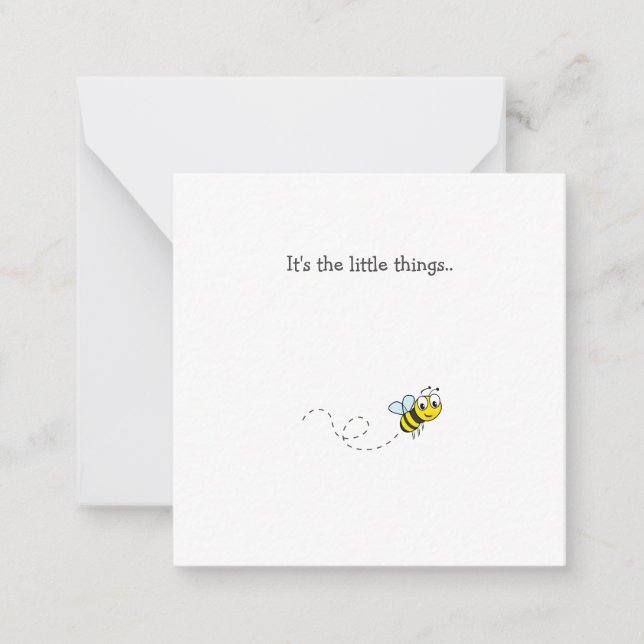 Little Bumble Bee Thank You Note Card (Front)