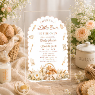 Little Bun in the Oven Baby Shower  Acrylic Invitations