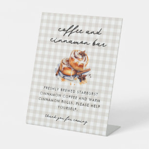 Little Bun in the Oven Baby Shower Coffee Bar  Pedestal Sign