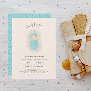 Little Bundle boy Baby Shower Invitation