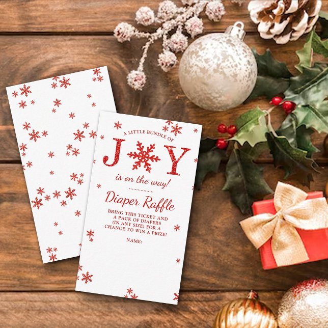 Little Bundle Of Joy Christmas Baby Shower Diaper Enclosure Card (Creator Uploaded)