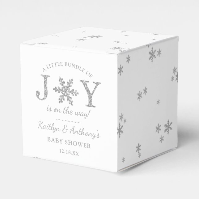 Little Bundle Of Joy Christmas Baby Shower Favour Box (Front Side)