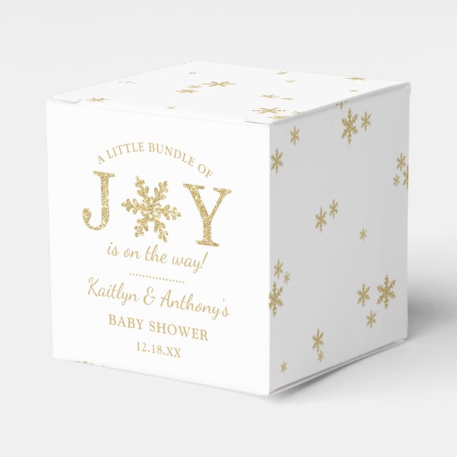 Little Bundle Of Joy Christmas Baby Shower Favour Box (Front Side)