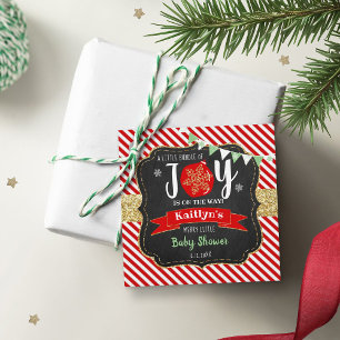 "Little Bundle Of Joy" Christmas Baby Shower Favour Tags