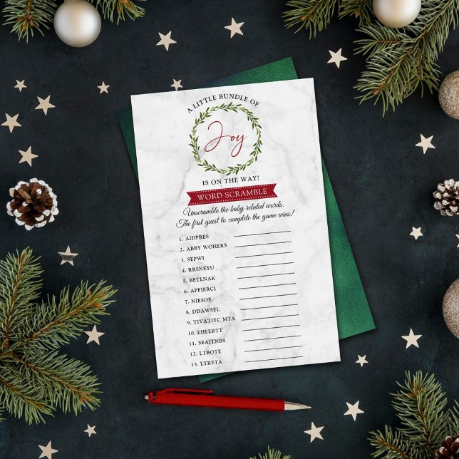 Little Bundle Of Joy Christmas Baby Shower Game (Creator Uploaded)