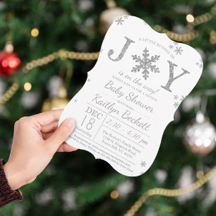Little Bundle Of Joy Christmas Baby Shower Invitation