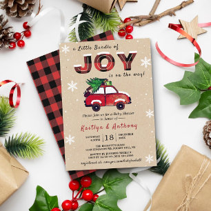 Little Bundle of Joy Christmas Baby Shower Invitation
