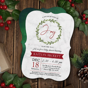 Little Bundle Of Joy Christmas Baby Shower Invitation