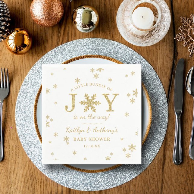 Little Bundle Of Joy Christmas Baby Shower Napkin (Creator Uploaded)